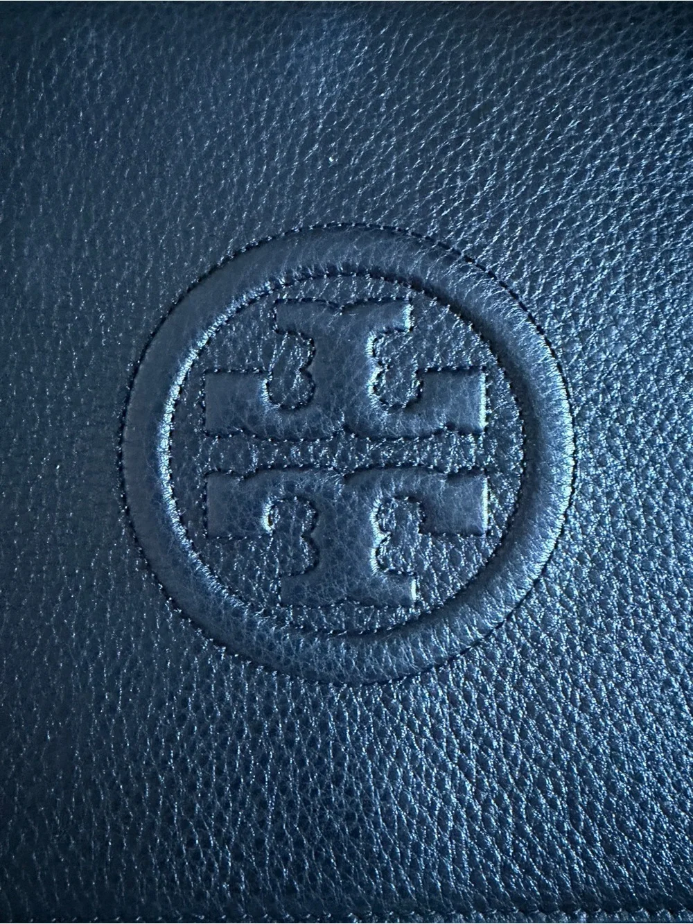 Tory Burch Black Pebbled Leather Purse with Gold Chain